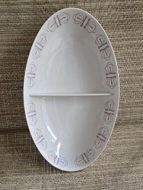 Vintage Franciscan Whitestone, Merry Go Round, 11" Oval Divided Bowl